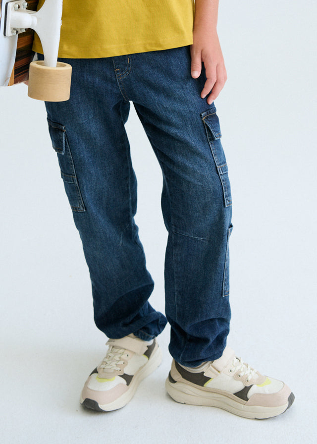 Παντελονι denim jogger cargo